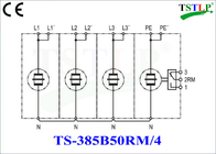 Protetor de impulso trifásico do relâmpago da montagem do trilho do ruído de 8 Mods para a placa do DB